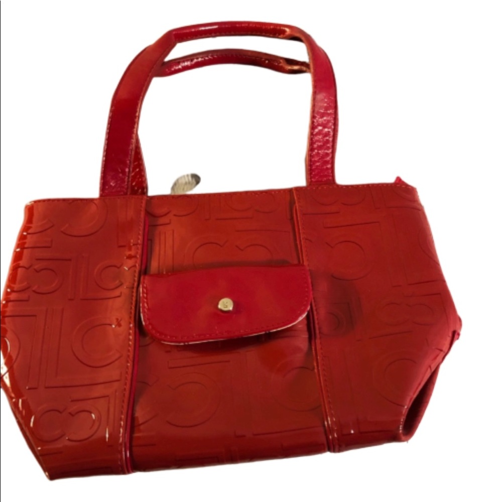 Liz Claiborne Vegan Red Leather Purse Very Cute